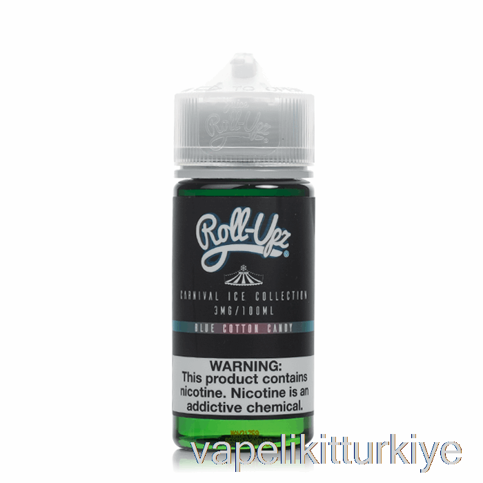 Vape Pen Vape Mate Buz Mavisi Pamuk şekeri - Karnaval - Meyve Suyu Rulosu Upz - 100ml 0mg